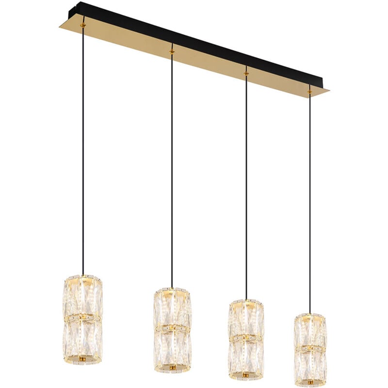 Globo Lighting - Lampe suspendue lampe en cristal lampe suspension 3 flammes led or antique clair salle à manger