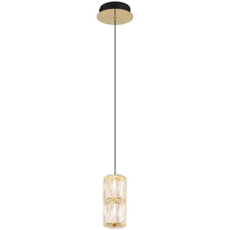 Lampe suspendue lampe en cristal lampe suspension LED or antique métal clair salle à manger