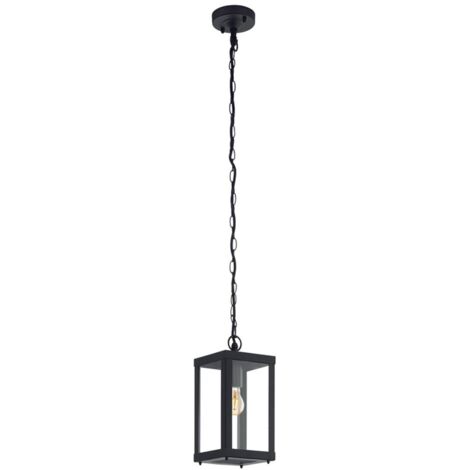 Lampe suspendue lanterne extérieure Alamonte 1 L15 cm IP44 - Noir - Noir