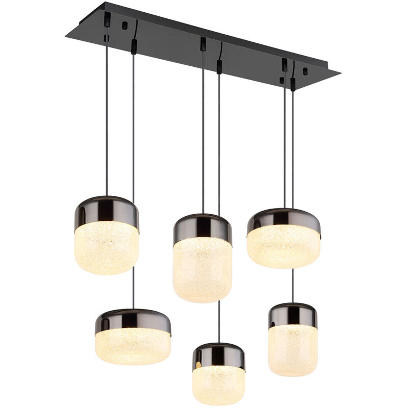 Globo - Lampe suspendue led plafonnier salle à manger lumière cristaux de graphite