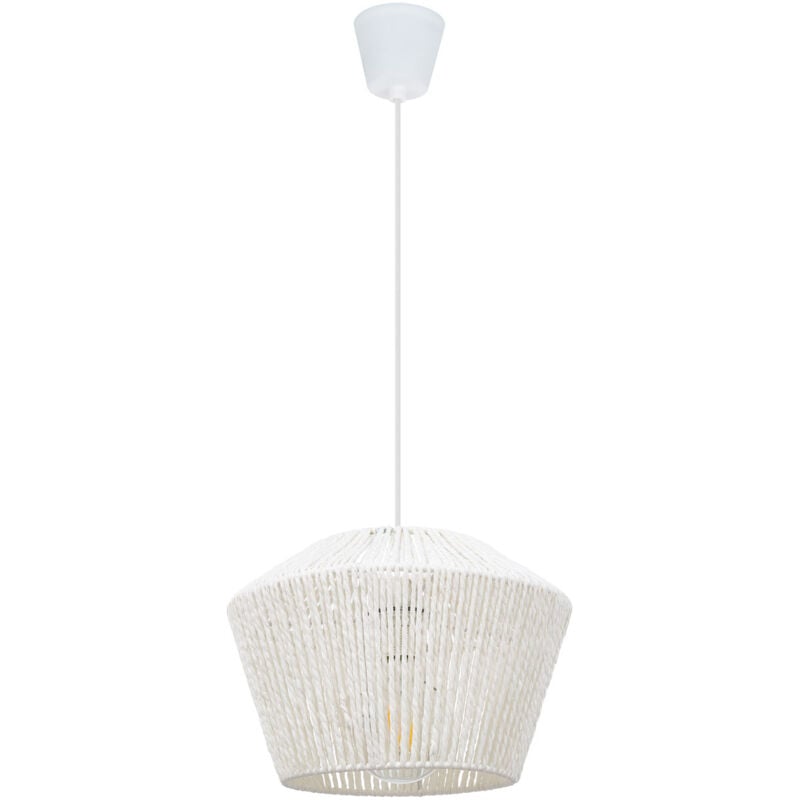 Ledkia - Suspension Papier Tressé Lebil Blanc