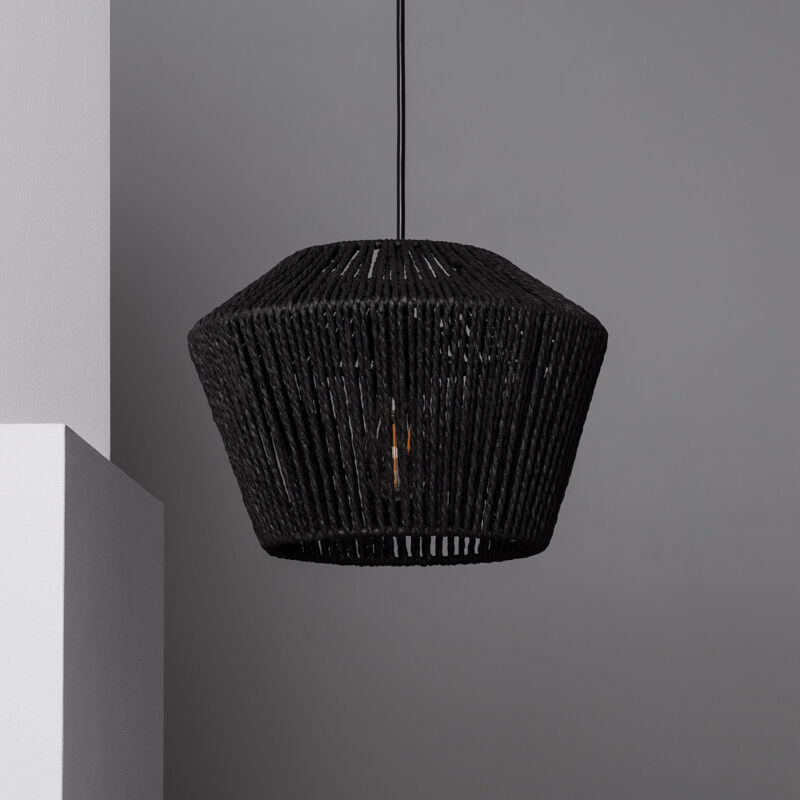 Ledkia - Suspension Papier Tressé Lebil Noir