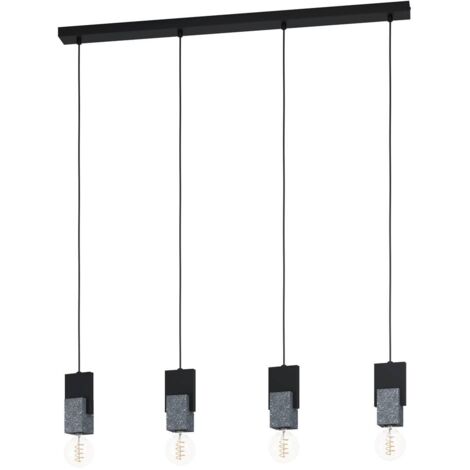 Lampe suspendue Lobatia Noir Gris, Blanc L: 92.5 B: 5.5 H: 110cm Dimmable