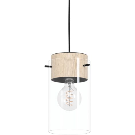 Lampe suspendue Madreselva Noir Brown, Clear H: 110 Ø: 14cm Dimmable