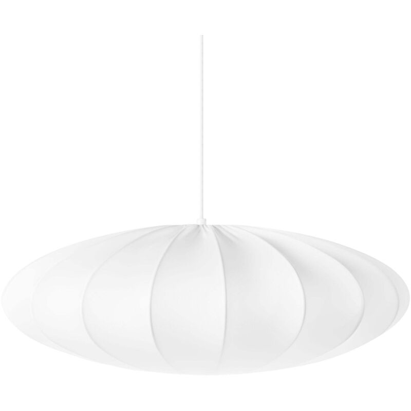 Lampe Suspendue Moderne Abat-Jour en Nylon Synthétique Plafonnier Blanc Guacara