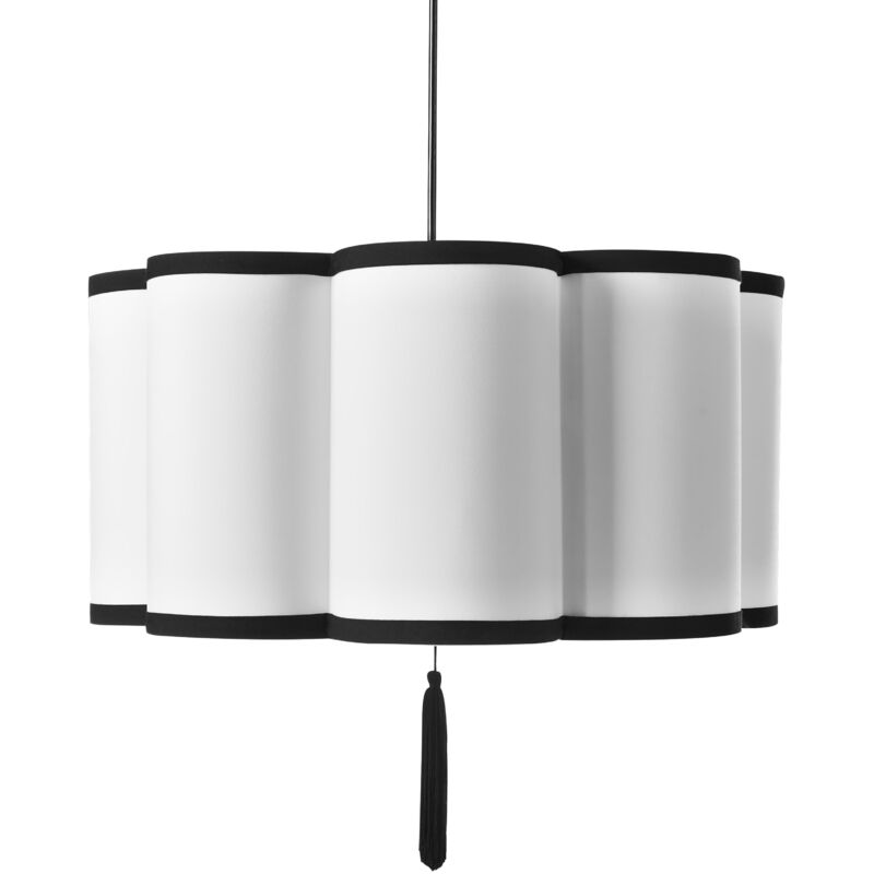 Beliani - Lampe Suspendue Moderne Abat-Jour en Nylon Synthétique Plafonnier Blanc Palamar