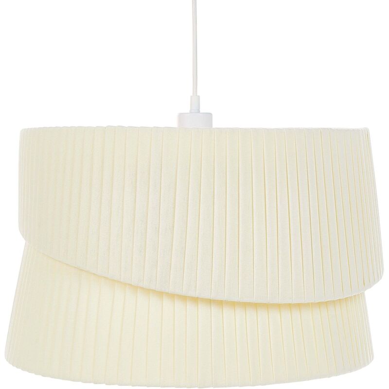 Beliani - Lampe Suspendue Moderne Abat-jour en Tissu Polyester Beige Birim