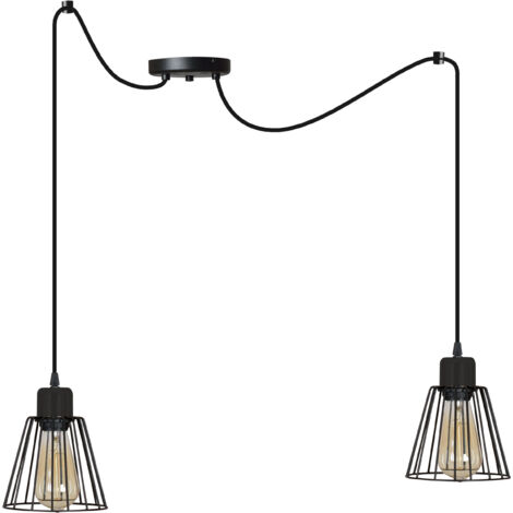 Lampe suspendue moderne en fil d'araignée rétro loft LED