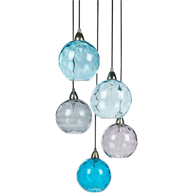 Beliani - Lampe Suspendue Moderne en Métal et en Verre Salon Bleu Pabellon