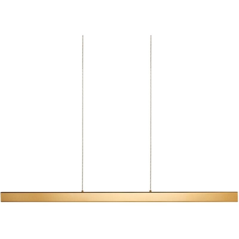 Beliani - Lampe Suspendue Moderne Lumière led Intégrée avec Abat-Jour en Bois d'Hévéa et Aluminium avec Télécommande Base en Fer Dorée Arenas