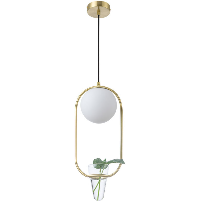 Ledkia - Suspension Métal et Verre Moonlight Puncak Doré