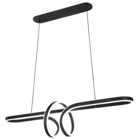 Lampe suspendue Nantes noire 122w 3000-4000-6000k regx100 x25cm 9760lm avec télécommande et gradateur