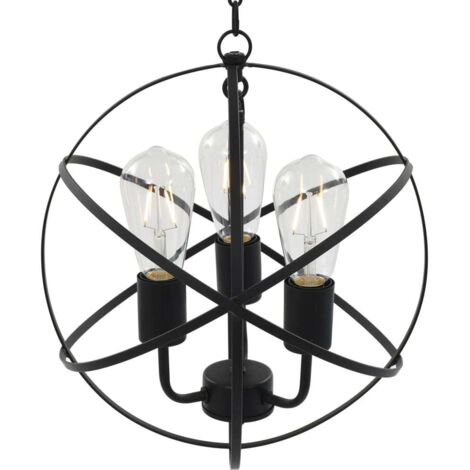 Lampe suspendue Noir Sphère 3 ampoules E27 CFW68871