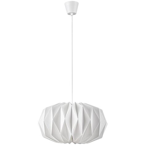 Lampe suspendue ormini métal papier blanc mat matt blanc e27 1 x max.25W b: 23,5 cm h: 140 cm Ø43 cm dimmable