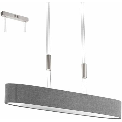 Lampe suspendue ovale Romao nickel et chrome - 95351