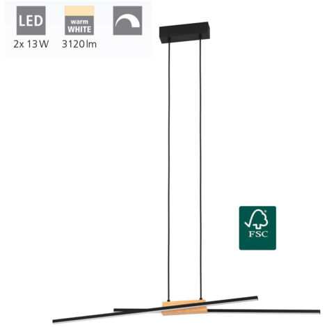 Lampe suspendue panagria en plastique LED blanc 2x13W 3000K L: 93,5 cm B: 7,5 cm H: 110 cm Dimmable