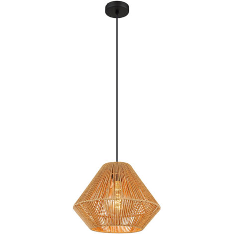 Lampe suspendue plafonnier lampe de salle à manger couleur naturelle métal D 35 cm