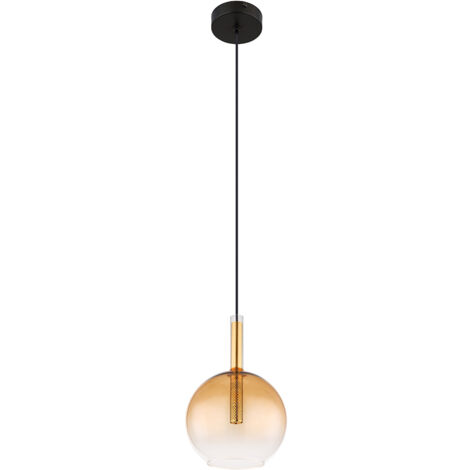 Lampe suspendue plafonnier lampe de salle à manger lampe de cuisine en verre ambre