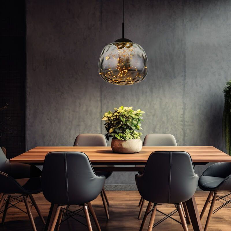 Globo - suspension - FIREFLY - noir - verre - Ø 30cm - LED -