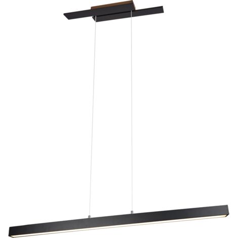 Lampe suspendue plafonnier suspension LED dimmable métal noir L 115,5 cm