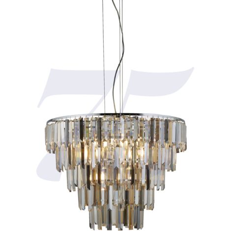 Lampe suspendue plafonnier verre chrome ambre lampe de salon