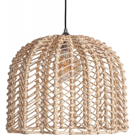 Lampe suspendue plissé rattan - Naturel