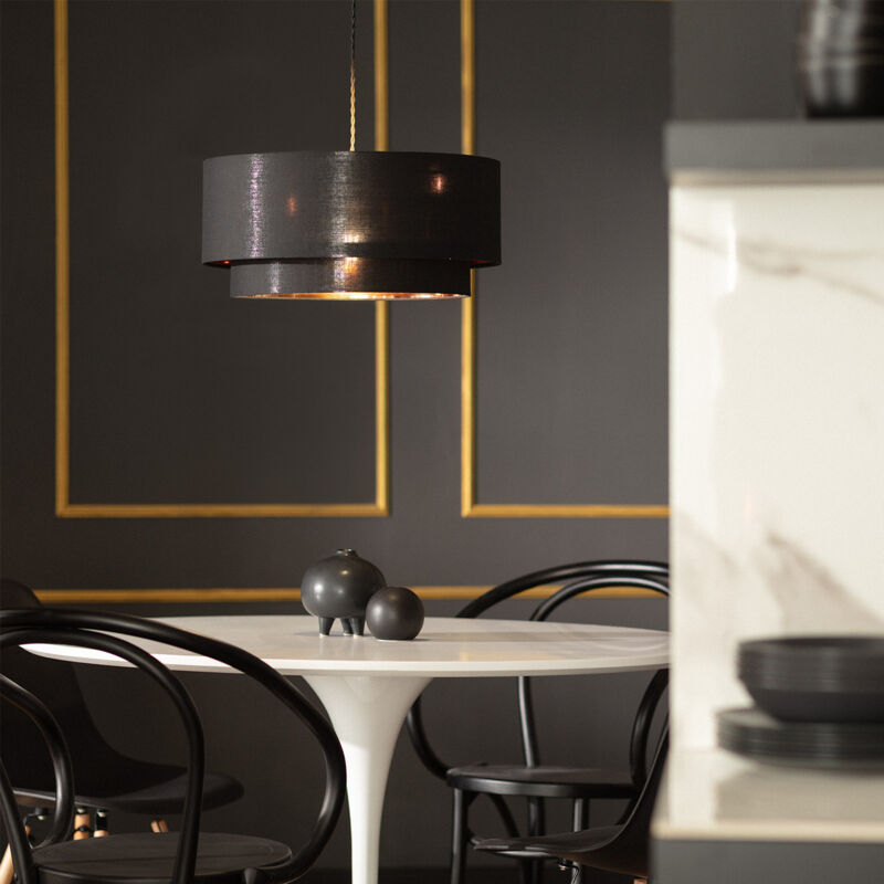 Ledkia - Suspension Textile Reflect Duo Noir