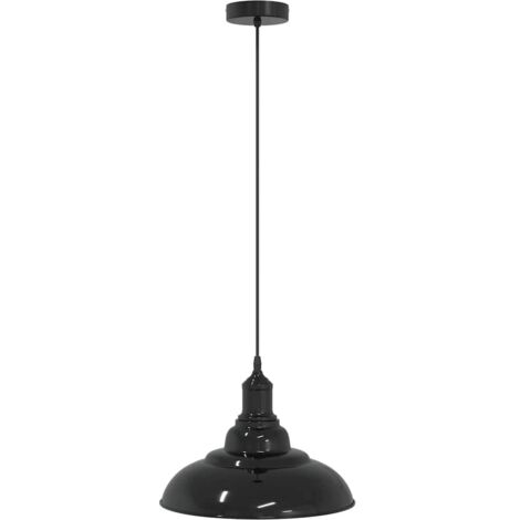 Lampe suspendue réglable hauteur E27 noir brillant Ø 31cm métal CFW570270