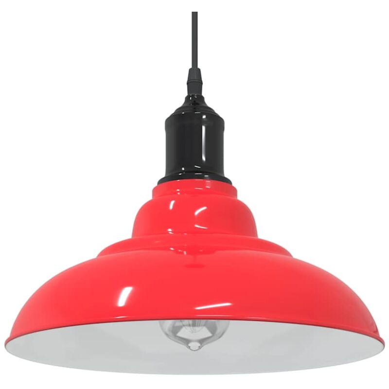 Vidaxl - Lampe suspendue réglable hauteur E27 rouge brillant Ø31cm métal