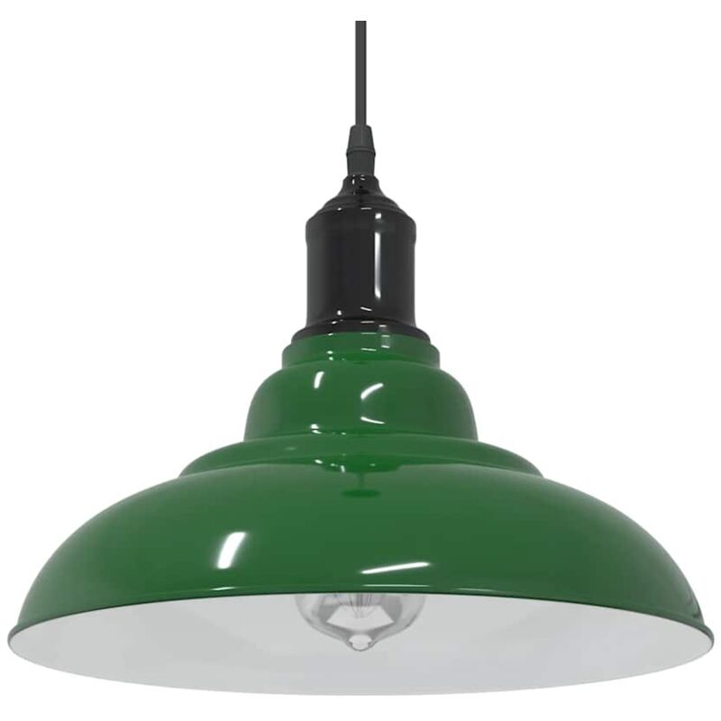 Vidaxl - Lampe suspendue réglable hauteur E27 vert brillant ø 31cm métal