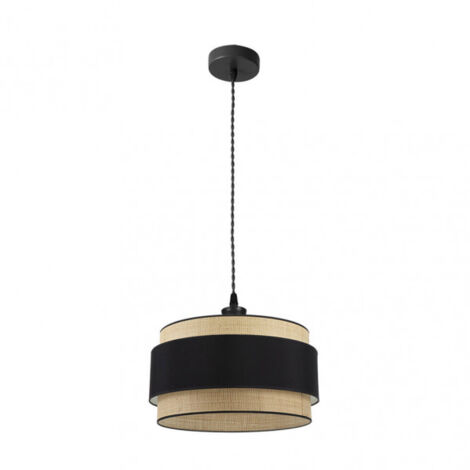 Lampe suspendue réglable Kandy Naturel/Noir FABRILAMP