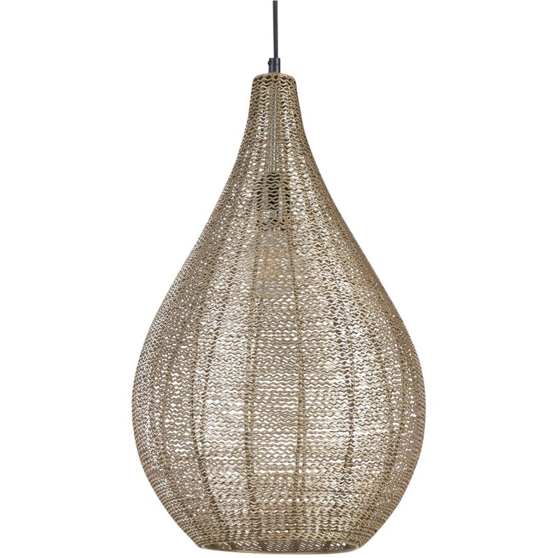 Beliani - Lampe Suspendue Rétro Plafonnier Pendant en Métal Cuivré Cloche Design Tista