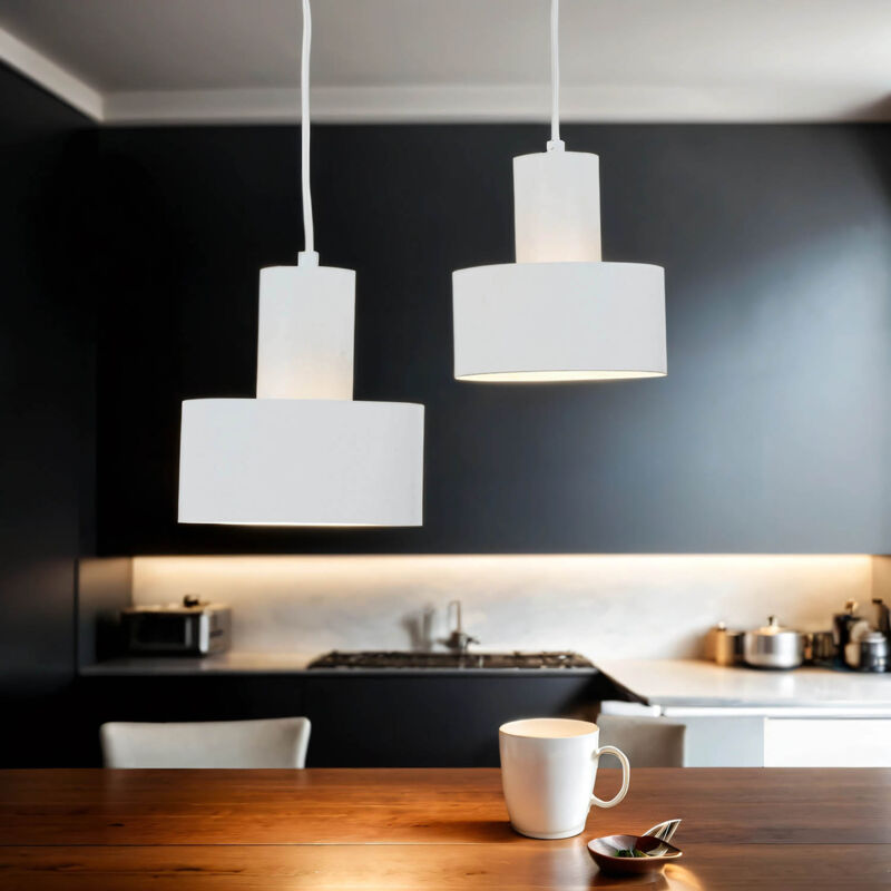 Lampe suspendue Rif Blanc 2 flammes Lampe suspendue Rif Blanc 2 flammes