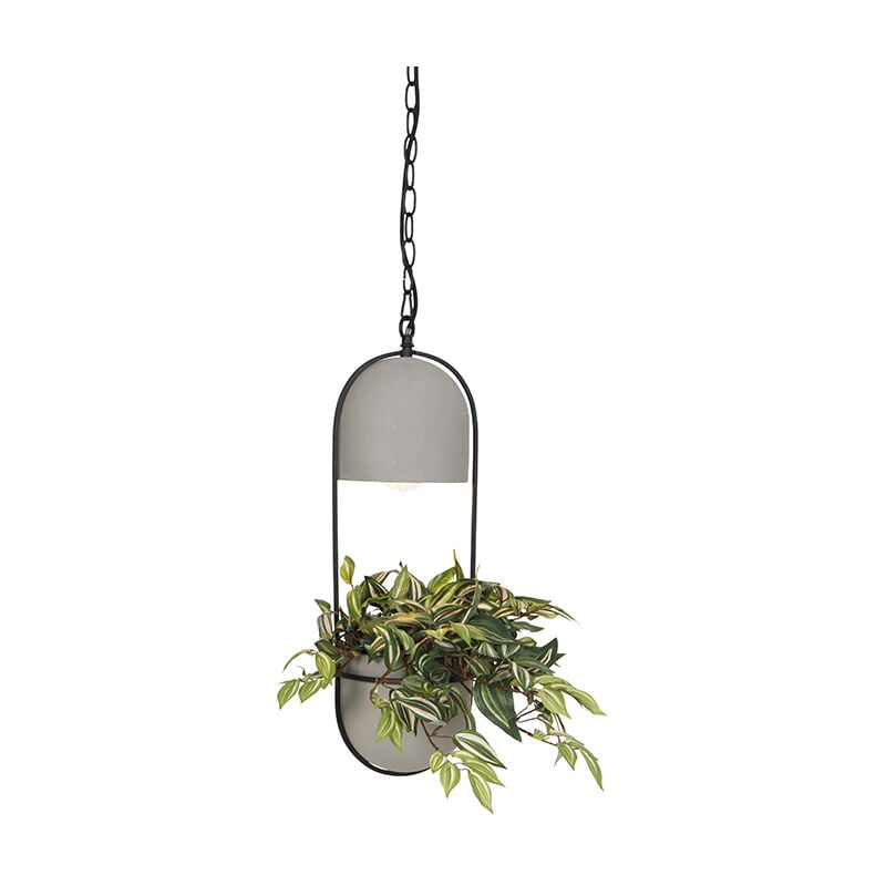 QAZQA fauna - Suspension - 1 lumière - Ø 195 mm - Gris - Rustique - éclairage intérieur - Salon I Chambre I Cuisine I Salle à manger