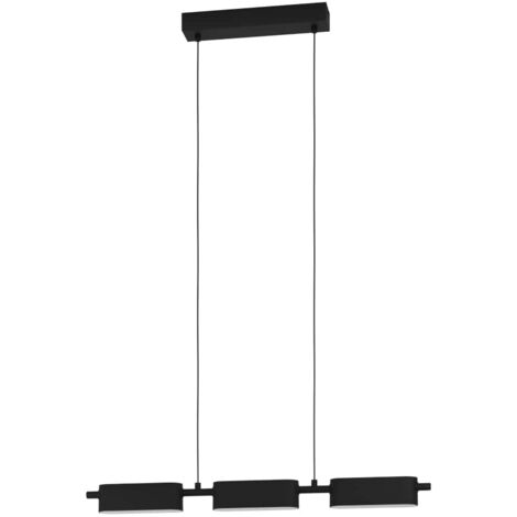 Lampe suspendue Rovira Noir Blanc L: 77 B: 5 H: 110cm Dimmable 3000k