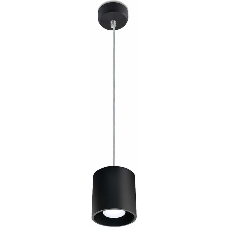 lampe suspendue salle à manger lampe de salon suspension ronde suspension plafonnier noir, aluminium, 1x gu10, pxh 10x80 cm