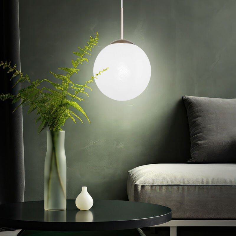 Nowa - Lampe à suspendre Salle à manger Suspension Boule de verre albâtre E27 Salon