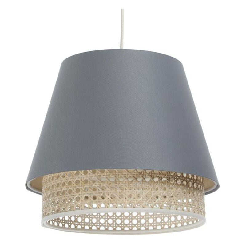 Lampe suspendue Sensei Satin sur PCV en plastique gris, beige 1XE27 60W H: 117cm Ø30 cm Dimmable