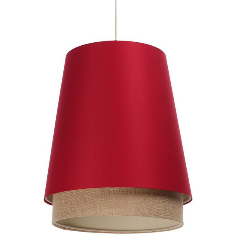 Bpskoncept - Lampe suspendue Sensei Satin sur pcv Plastic rouge, beige 1XE27 60W h: 117cm Ø35 cm Dimmable