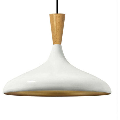 Lampe Suspendue Simple en Blanc – Lustre Vintage E27 Ø35 cm pour Salon, Chambre ou Salle à Manger