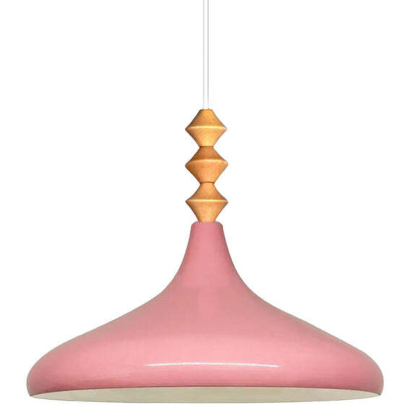 Lampe Suspendue Simple en q Titre Rose – Lustre Vintage E27 Ø35 cm pour Salon, Chambre ou Salle à Manger