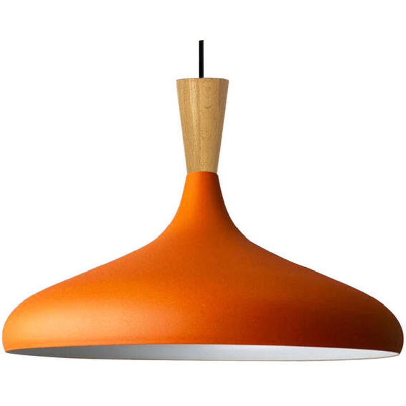 Bamyum - Lampe Suspendue Simple en Orange – Lustre Vintage E27 Ø35 cm pour Salon, Chambre ou Salle à Manger
