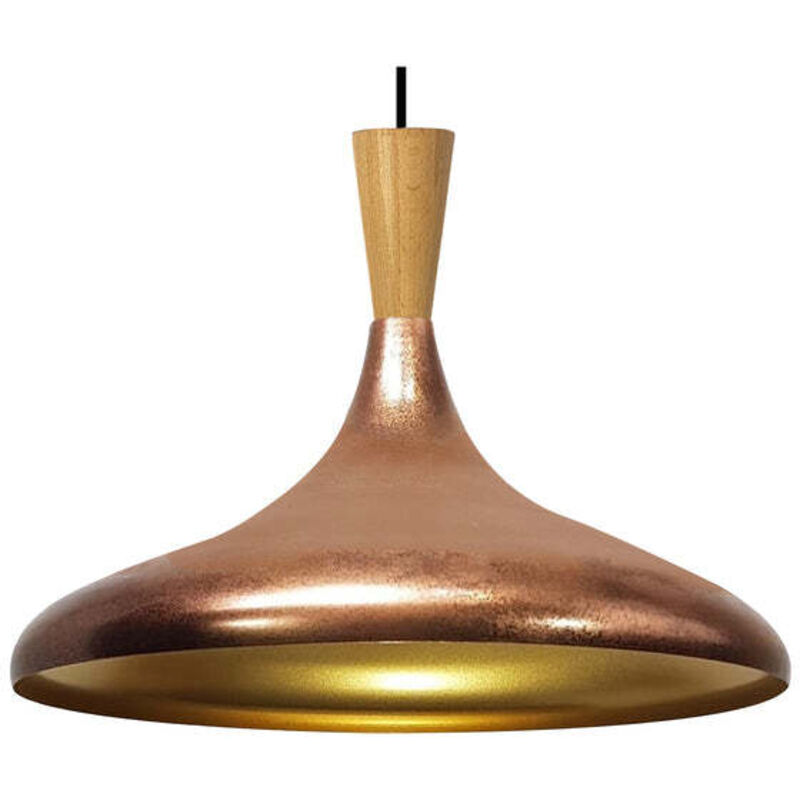 Bamyum - Lampe Suspendue Simple en Cuivre – Lustre Vintage E27 Ø35 cm pour Salon, Chambre ou Salle à Manger