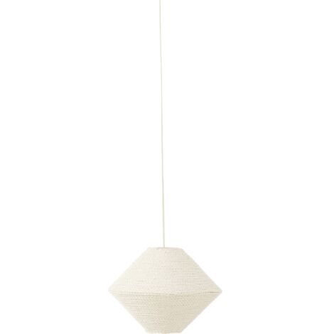 Lampe suspendue soucoupe en raphia blanc pour intérieur cosy - Blanc naturel raphia