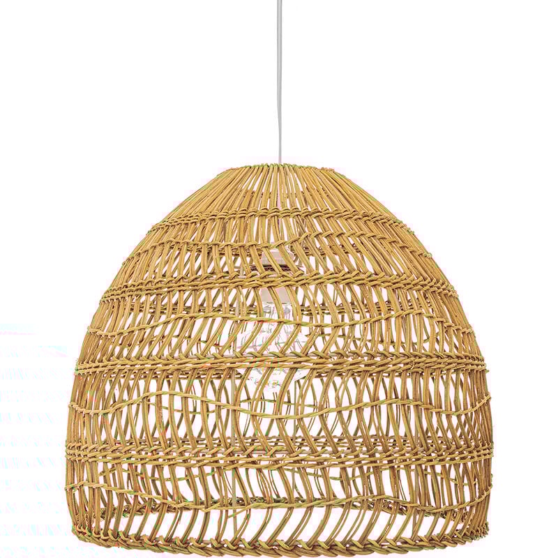 Privatefloor - Lampe de plafond en rotin - Suspension de style Boho Bali - 40 cm - Hoa Bois naturel
