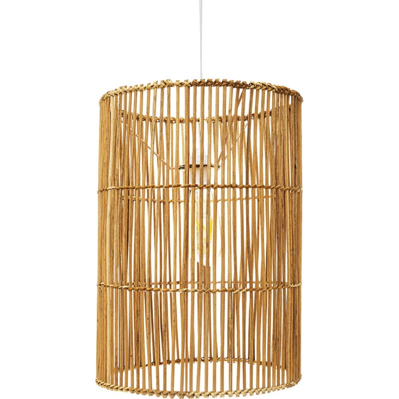 Lampe de plafond en rotin - Lampe suspendue de stile Boho Bali - An Bois naturel