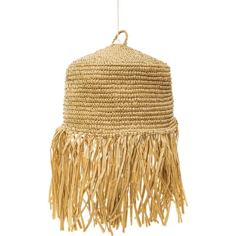 Lustre de plafond en raphia - Suspension de style Boho Bali - Lanui Bois naturel