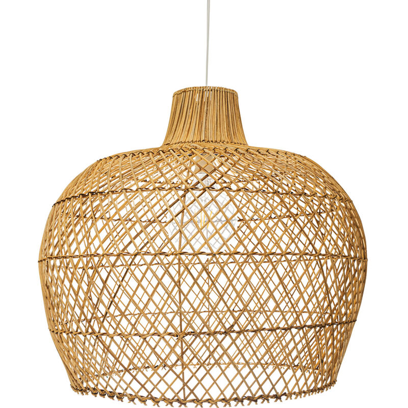 Lampe de plafond en rotin - Lampe suspendue de style Boho Bali - Mai Bois naturel