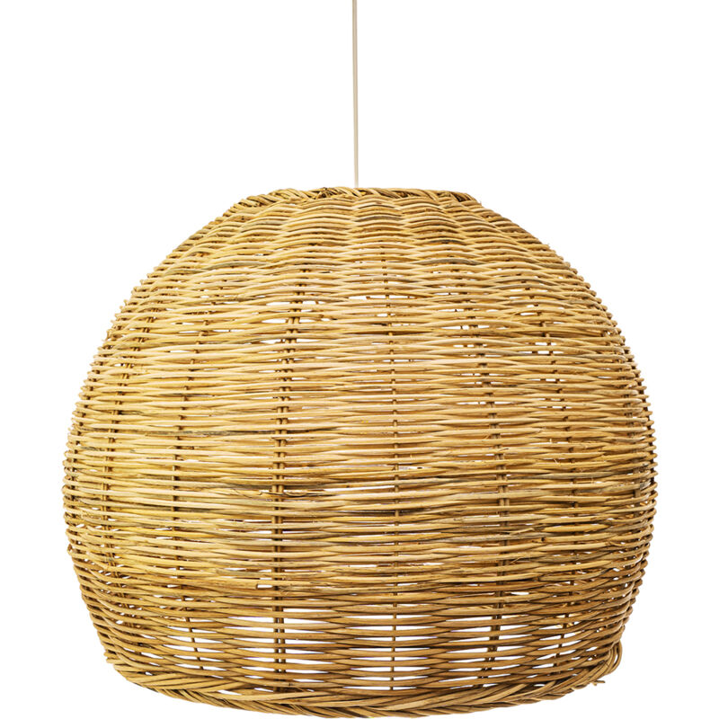 Lampe de plafond en rotin - Lampe suspendue stile Boho Bali - Paon Bois naturel