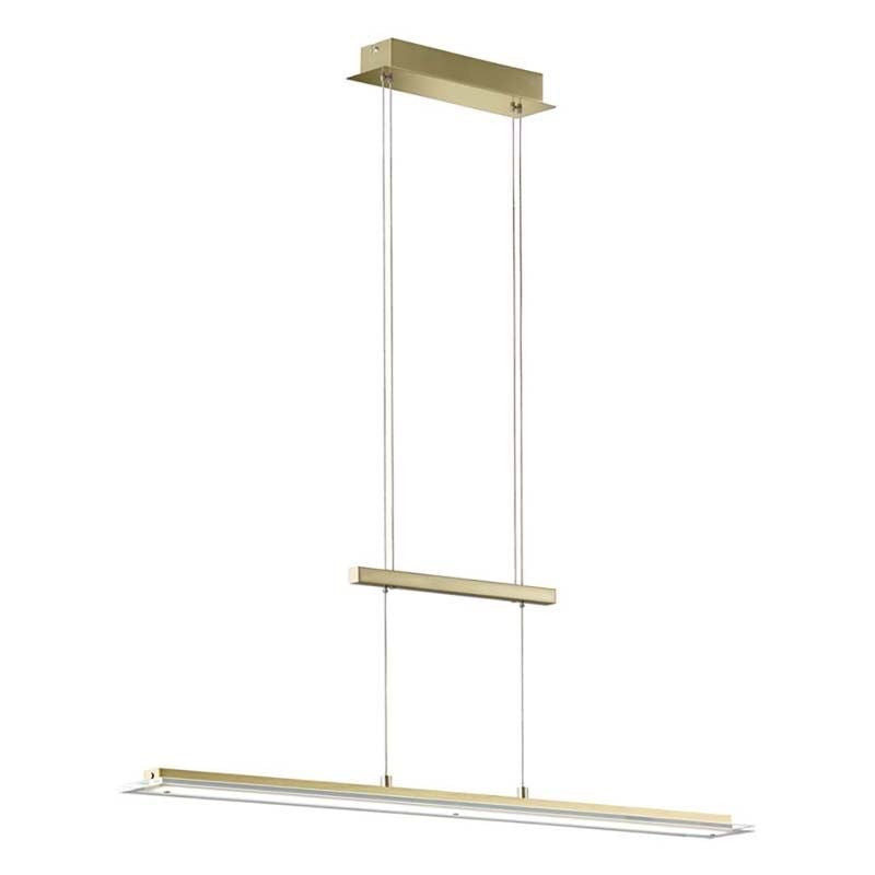 Fischer&honsel - Lampe suspendue, suspension à tirer, lampe de table à manger, lampe de salon led, laiton poli